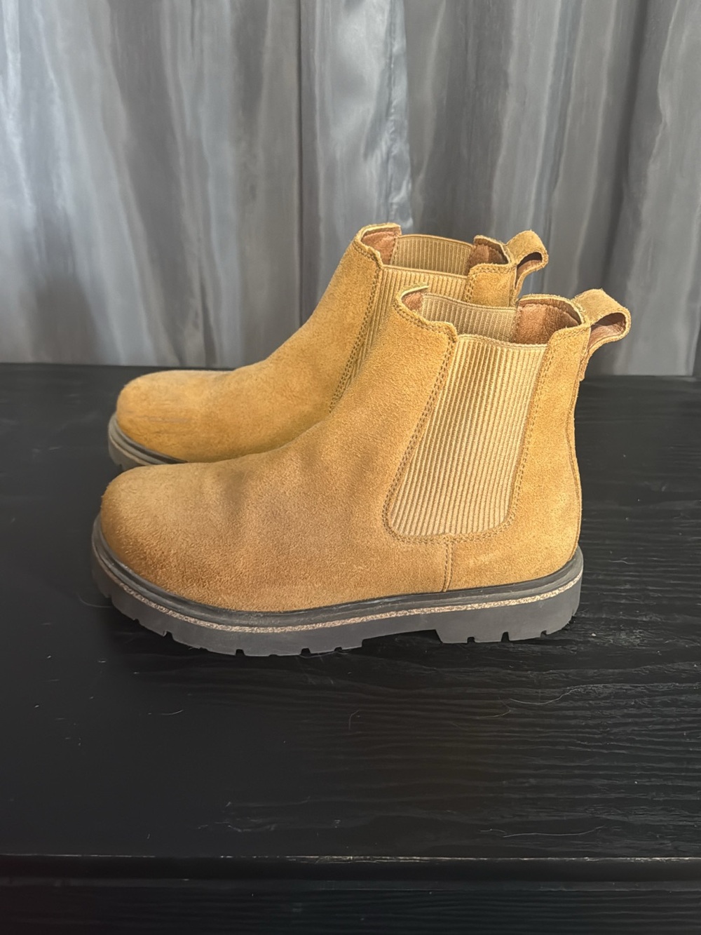 Birkenstock Suede Chelsea Ankle Boots in Tan